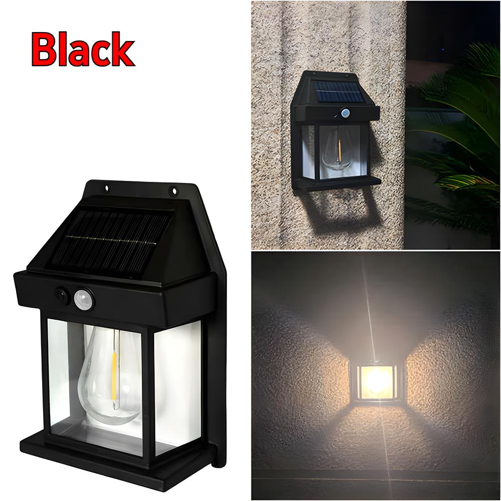 

Наружный солнечный настенный светильник, водостойкая лампа на вольфрамовой нити, индукционная лампа, домашний садовый настенный светильник, освещение для виллы, ночник Warm light чёрный