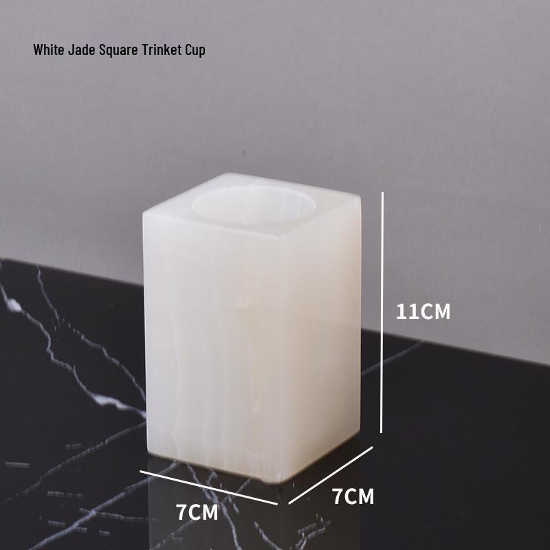 

Набор для ванной из белого нефрита: Раковина, Поднос, Коробка для салфеток, Диспенсер для лосьона - Набор из 4 или 5 предметов