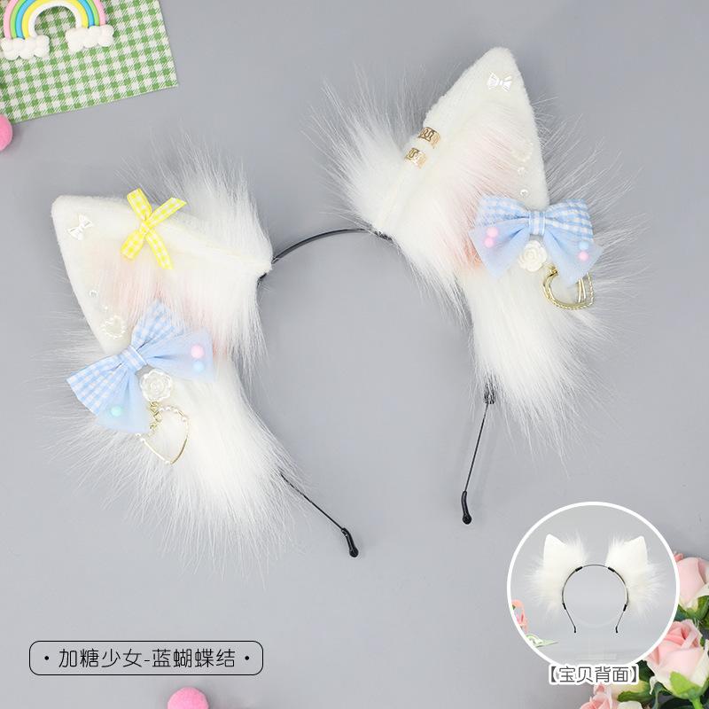 Handmade Cute Plush Animal Ears Cosplay Comic Show Punk Headband Spice Girl Headgear European and American Style Hair Accessories