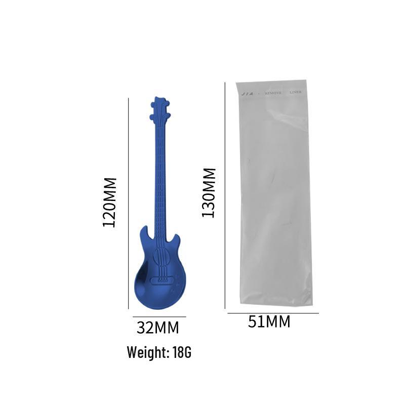 304 Stainless Steel Colorful Guitar Coffee & Dessert Stirring Spoon