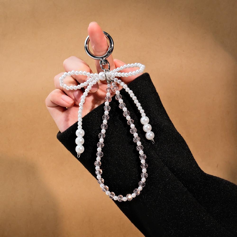 Cherry Double Bow Plaid Bag Charm & Phone Lanyard