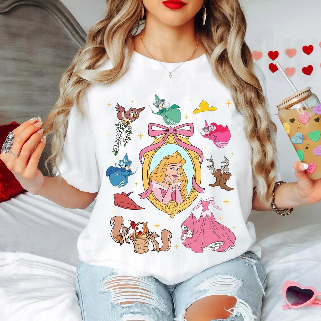 Disney Aurora Princess Shirt Coquette Disney Sleeping Beauty Tshirt WDW Disneyland Matching Trip 2025