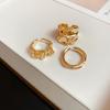 Gold Plated Zircon Pearl Glass Tassel Open Ring - Luxury Statement Piece Ring