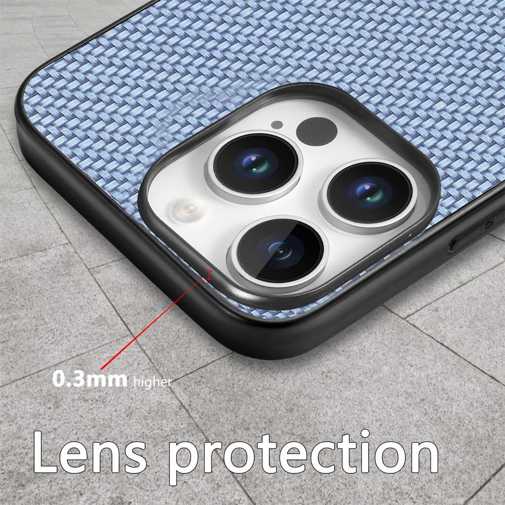 For iPhone 16 Pro Case Carbon Fiber Texture PU+PC+TPU Phone Cover