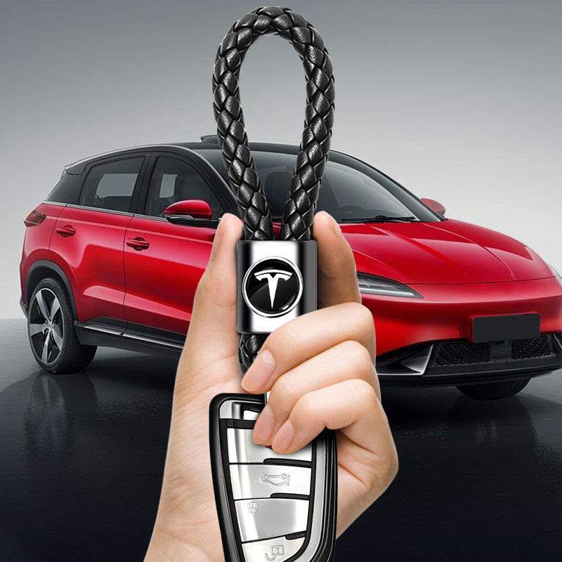 1Pcs Luxury Car Emblem Key Chain Key Ring Key Lanyard Car Styling For Model 3 Model Y Model S X Personalized Car Accessories