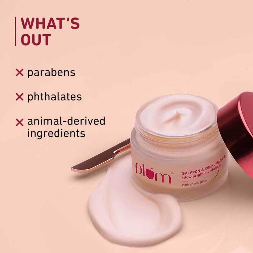 Plum Saffron & Kumkumadi Daily Glow Moisturizing Cream SPF 35 50g Quick-Absorbing Bright Skin