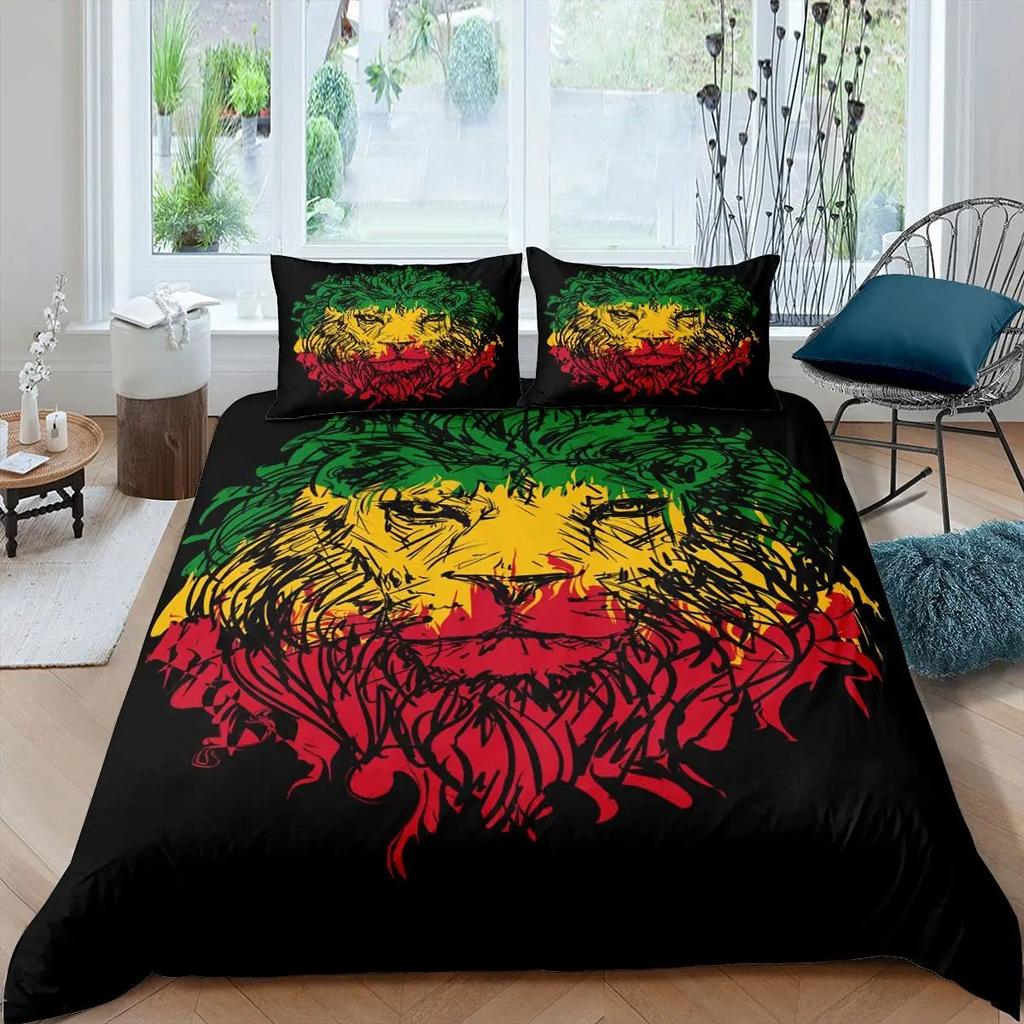 Comforter 3D Lion S Kingvintage Lions Bedding Set 2/3Pcs Black Grey Trendy Wild Animals Comforter Set For Adults Men