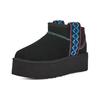 UGG Classic Ultra Mini Braid Platform Boot Black (Womens) Women Sneakers 1138491-BLK