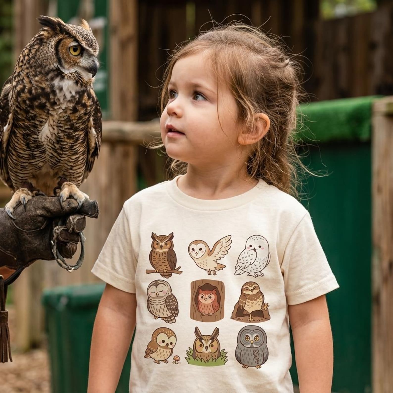 Storybook Owl Species Nursery Style Birds Birding Gift Unisex, Adult, Youth T-Shirt 100