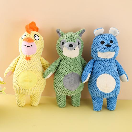 Duck Squeaky Dog Toy Animal Shape Plush Puppy Teeth Grinding Toy Emotional Comfort Soft Dental Cleaning Toy