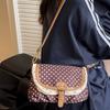 Sweet Lace Ladies Flap Crossbody Bag Polka Dots Vintage Canvas Sling Bag  Daily Use