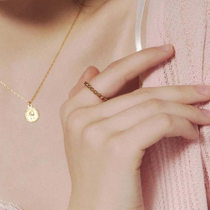 JUDY AND PAUL [925 Silver] Lyle Basic Ball Line All-Silver Ring