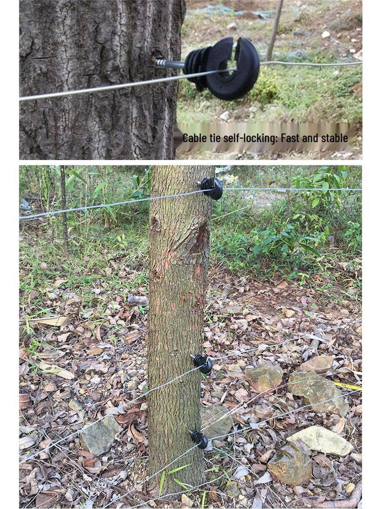 Electric Fence Insulators for Cattle & Wild Boar Prevention - Extended, Thickened Netting with Self-Tapping Rubber Insulating Nails
