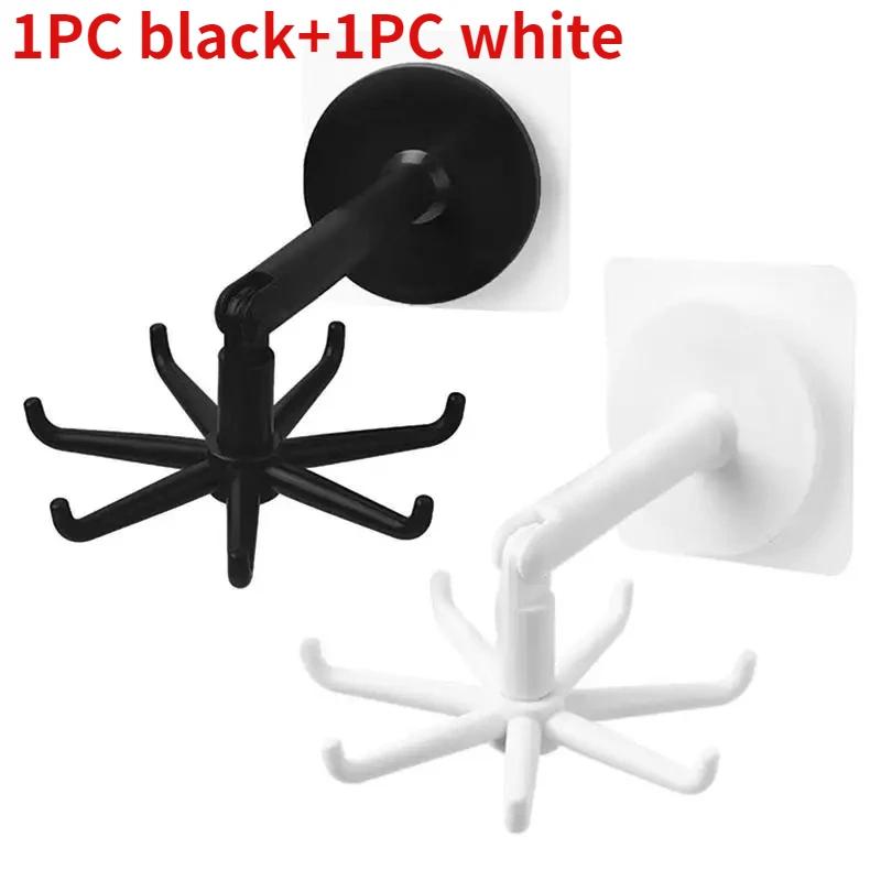 Home Storage Kitchen Adhesive Spoon Bathroom Items Hook Multifunction Up Wall-mounted Home and Decoration Degrees Rotatable 360
