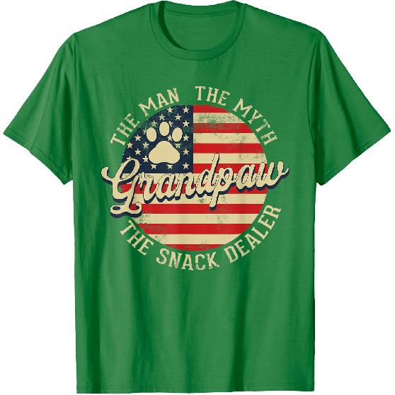 Grandpaw The Myth The Snack Dealer Fathers Day Dog Grandpa T-Shirt