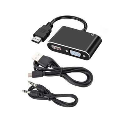 1080P Resolution VGA Adapter with Audios Port Plug and Play for Multiple Systems Portable Converter