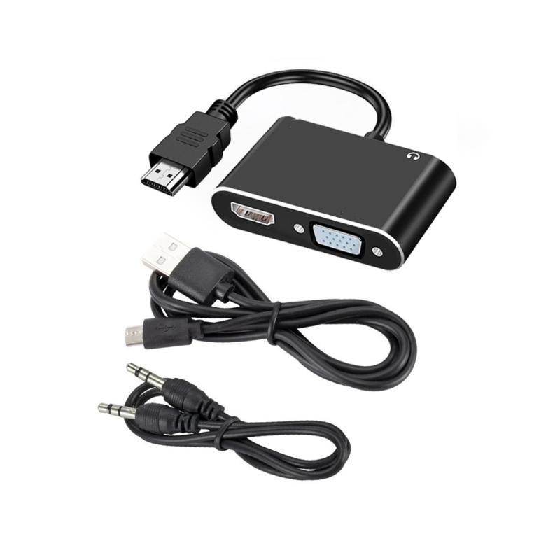 

1080P Resolution VGA Adapter with Audios Port Plug and Play for Multiple Systems Portable Converter 1