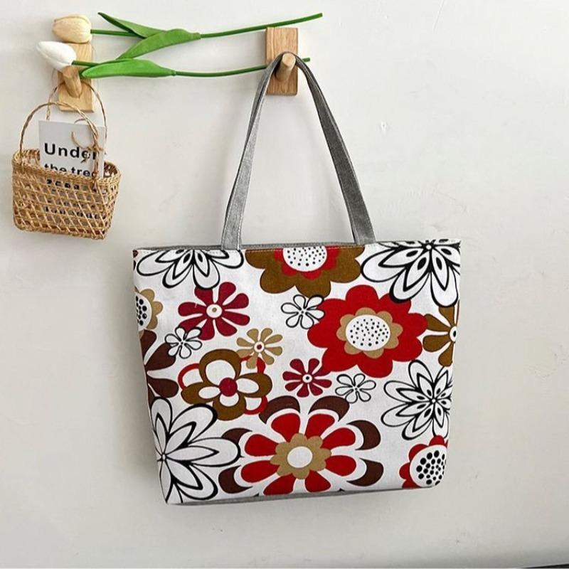 New version of cute cartoon canvas bag literary women's shoulder bag large capacity canvas tote women's bag