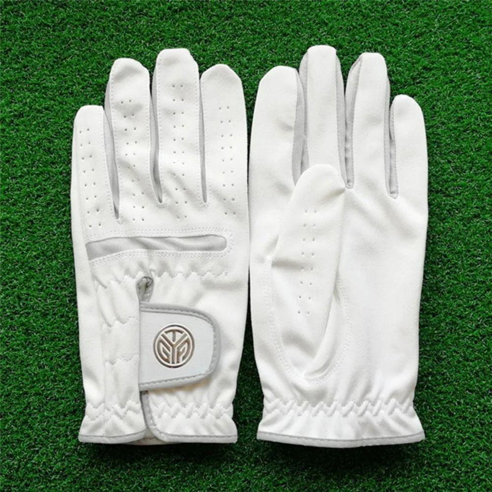 White Ultra-fiber Cloth Golfing Glove Breathable Golf Gloves Men's Sports Golf Glove  Male