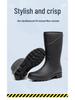 Men's Waterproof High-Top PVC Rubber Boots: Mid-Calf Rain & Construction Labor Protection Shoes