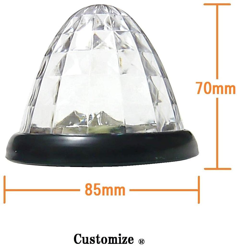 Customize Truck LED Side Marker 16 Color Set of 6 Lamps, LEDs, 24V, Lens, (Yellow)