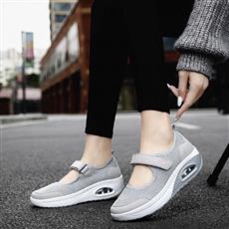 

2025 Женская обувь на воздушной подушке, обувь для мамы, нескользящая, большого размера, взрывная, летящая, тканая обувь для женщин 35