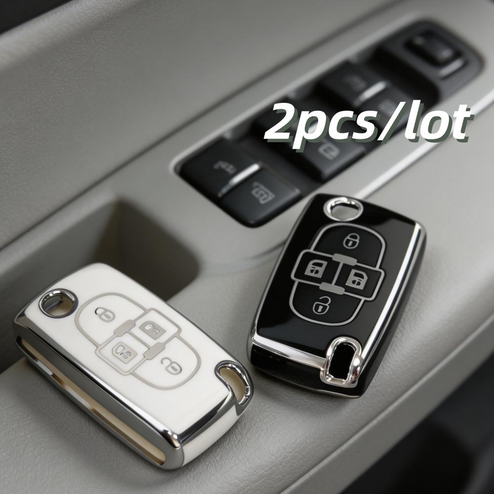 2pcs Car Key Case Covers For Peugeot 1007 807 For Citroen C8 4 Buttons Remote Key Protector