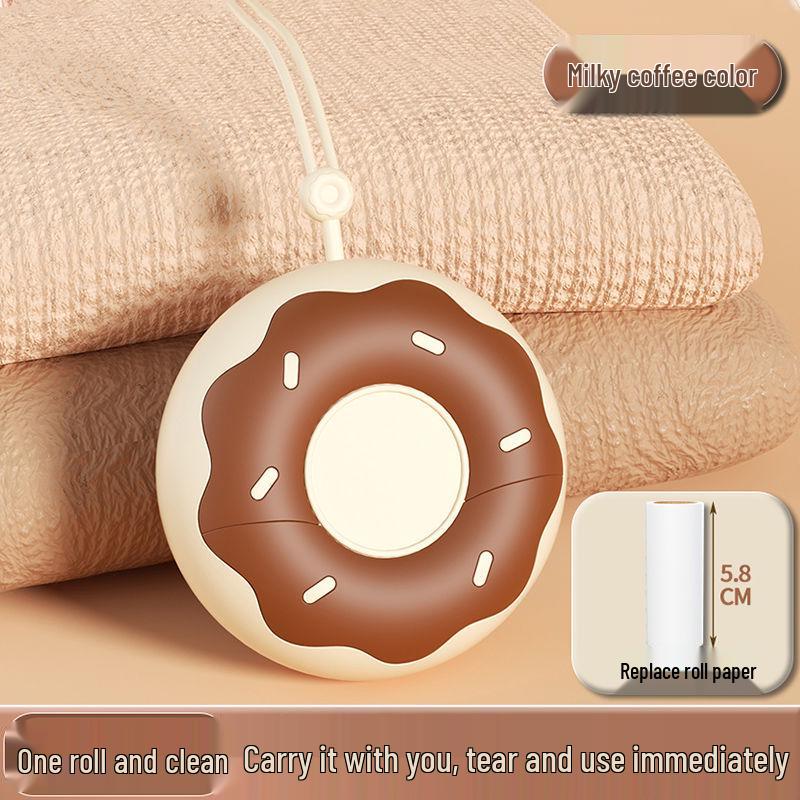 

Compact Cute Donut Lint Roller with Tearable Replacement Rolls for Clothes 1 roll, 30 sheets, no shell