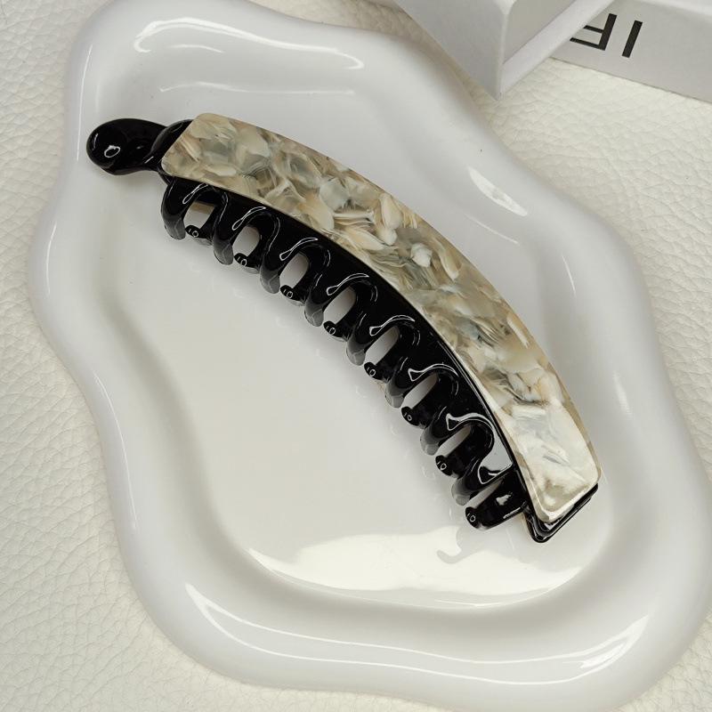 2026 Korean Retro Large Acetate Banana Clip for Thick Hair - Textured High-End Twist Style