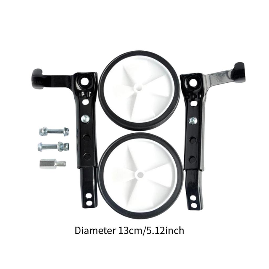 Kids Bike Training Wheels 5.12" Wheels Diameter, Heavy Duty Rear Wheels Adjustable Bicycle Stabilizers Auxiliary Wheels