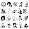 50 Anime Schwarz-Weiß My Hero Academia Notizbuch Koffer Kritzeln Dekorationsaufkleber