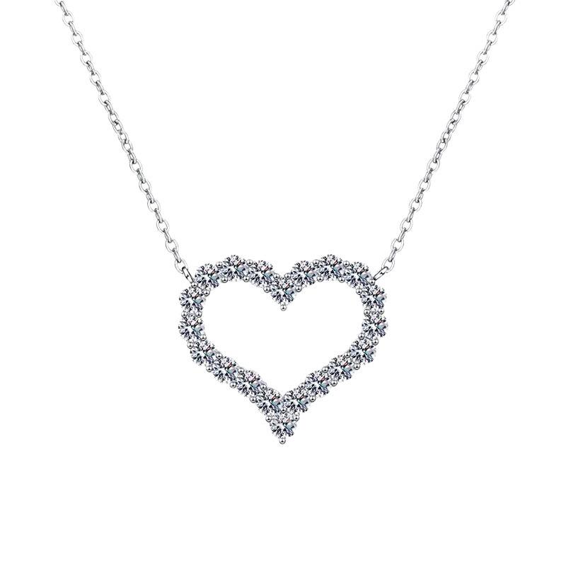 T Family Exquisite Heart Gemstone Necklace: Elegant Layered Clavicle Chain, Light Luxury, Versatile Design