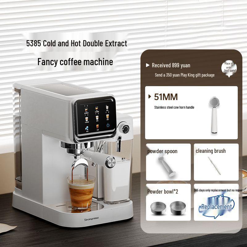 Compact Home Coffee Machine, Dual Hot/Cold Extraction, One-Button Operation, Smart Milk Frother, Fully Automatic