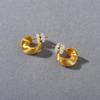 Fashion Brass Plated 18K Real Gold Brushed C-Type Irregular Stud Earrings With Unique Personality And Trend Light Luxury Earrings For Women