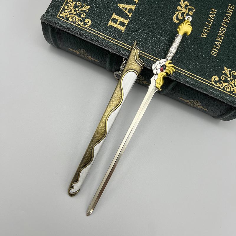 22cm Heaven Sword Full Metal Ancient Chinese Famous Melee Model Replica 1:6 Equipment Retro Accessorie Toy for Boy Crafts