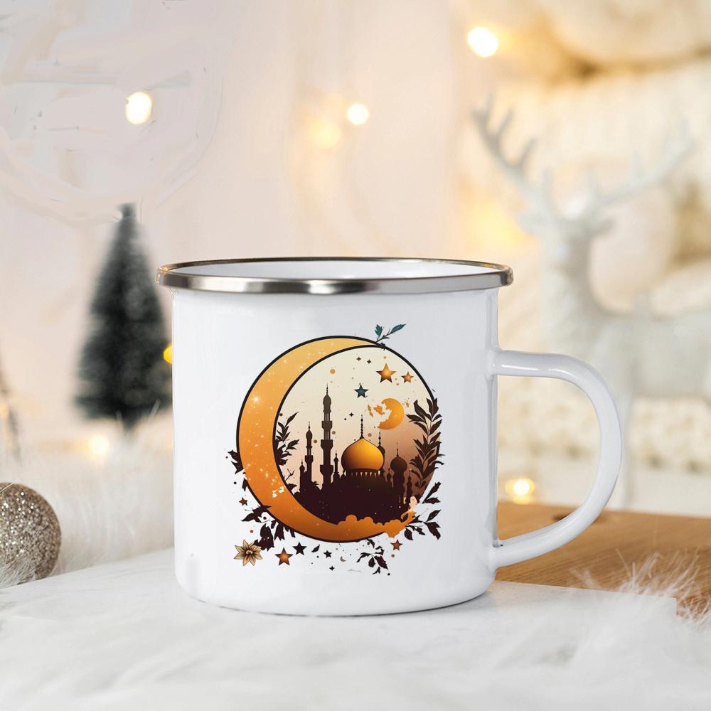 

EID Mubarak Enamel Mug Islamic Gift for Her Ramadan Coffee Cups Best Gifts for Celebrating Ramadan and Eid Ramadan Kareem Cup 360ml
