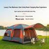 Double-Layer Ridge Tent: Outdoor Camping Tent with Two Bedrooms, Living Room, Sunshade, and Expandable Space
