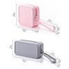 Candy Color Silicone Makeup Bag,Portable Lanyard Cosmetic Case Waterproof Zipper Toiletries Pouch,Mini Wallet Coin Purse