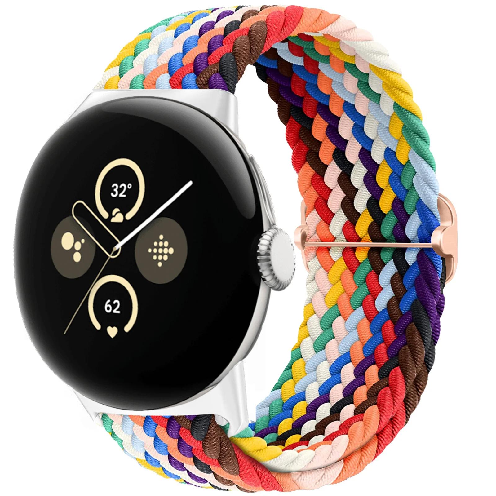 

Braided Solo loop for Google pixel 3 4 2 band Accessories Smartwatch Elastic Adjustable Nylon correa bracelet Pixel Watch Strap For Pixel watch