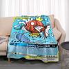 Cartoon Card Pokemon Pikachu Flannel Blanket Figures Home Sofa Lunch Break Blankets Children Student Blanket Nap Cover Kids Gift