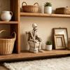 Vintage Halloween Skeleton Statue Gothic Mini Toilet Skeleton Sculpture  Home Decor