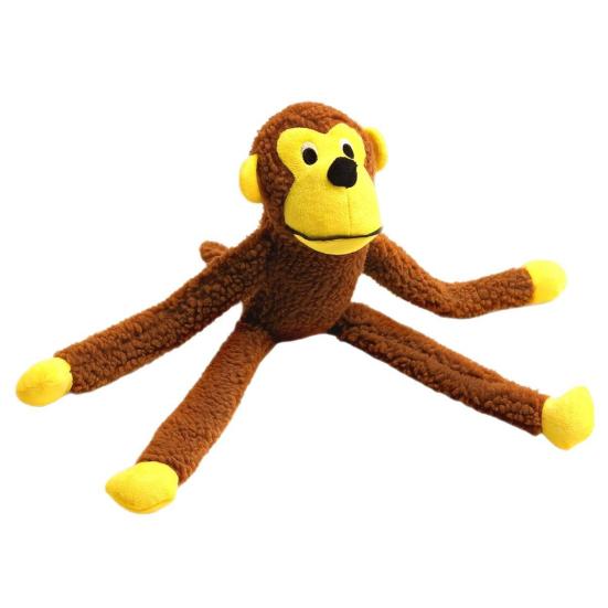 

Interactive Monkey Plush for Dogs Cats Soft Bite-Resistant Chew Toy with Sound Pet Anxiety Relief Toy for Teeth Cleaning And Teething темно-коричневого
