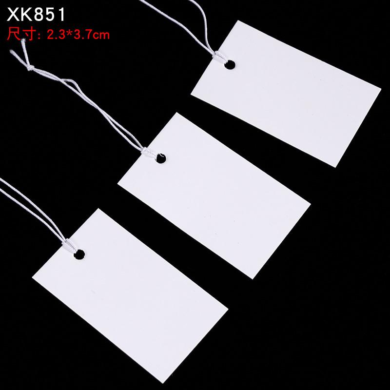 100pcs Jewelry and jewelry small tags DIY blank hanging rope small hang tags cowhide elastic thread hanging tags price tag