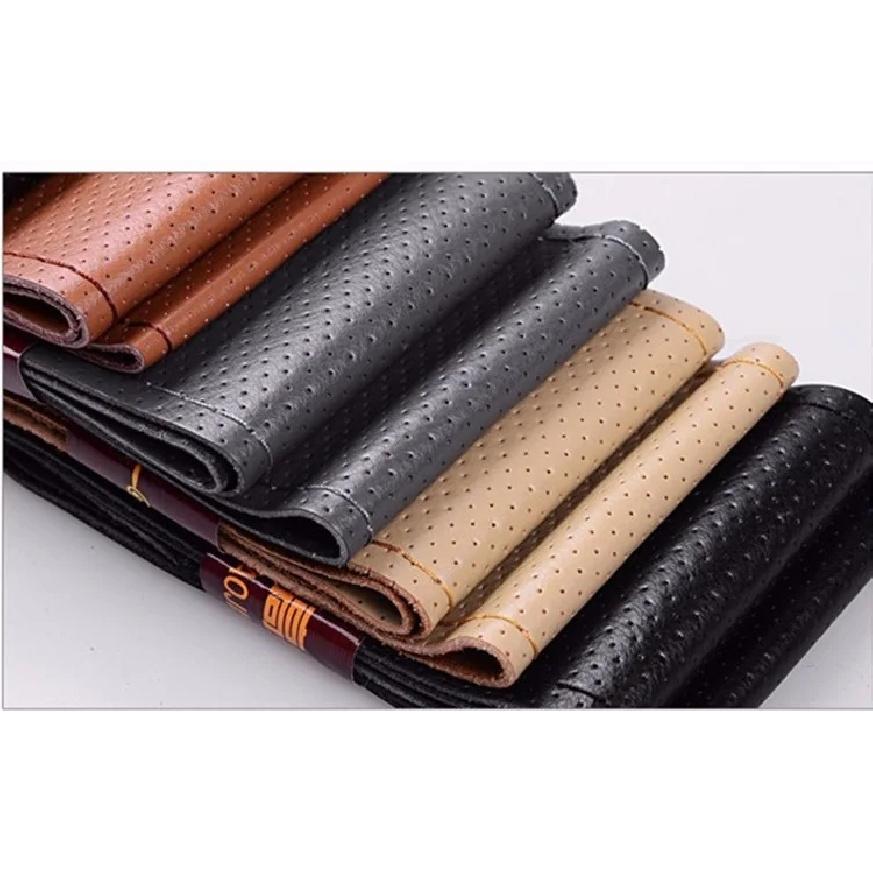 Durable Ventilate Car Steering Wheel Cover With Needles and Thread /summer Micro Fiber Leather Steering-Wheel Covers
