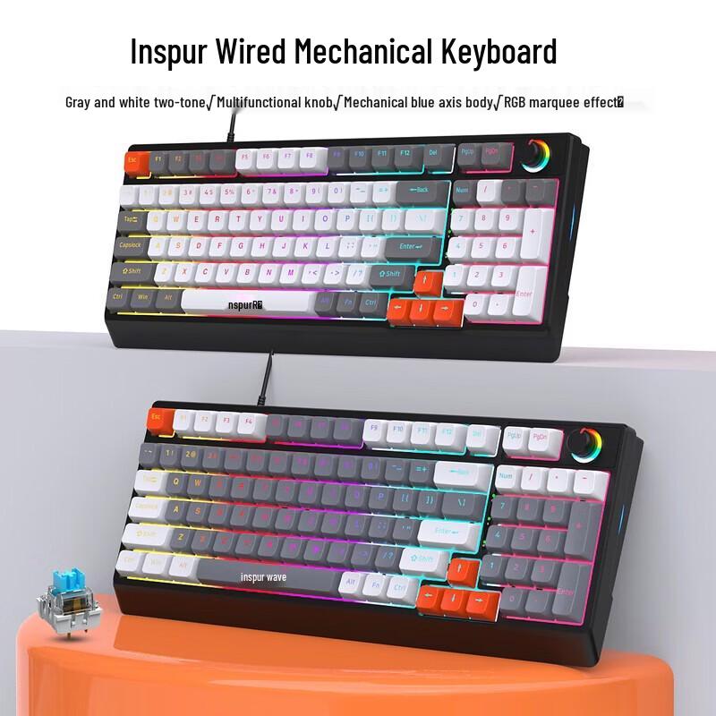 Inspur K98 Wired 98-Key RGB Mechanical Gaming Keyboard