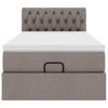 Ottoman Bed with Mattress & LEDs Taupe 80x200 Cm Fabric
