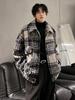 Men's High-End Plaid Woolen Jacket: Loose, Thick, Casual Outerwear for Autumn/Winter