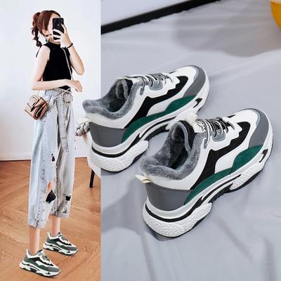 Herbst und Winter Neue Daddy Schuhe Damen Koreanische Version Dicke Sohle Abriebfest Sportschuhe Plus Samt Warm Student Freizeitschuhe