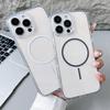 Magnetic  Clear Case For iPhone 16 E 15 14 13 12 11 Pro Max Plus Mini XS XR Funda For Magsafe Silicone Transparent Cover