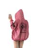 American Retro High Street Gothic Letter Hooded Sweater Women's 2025 New Loose Zipper Cardigan Jacket
